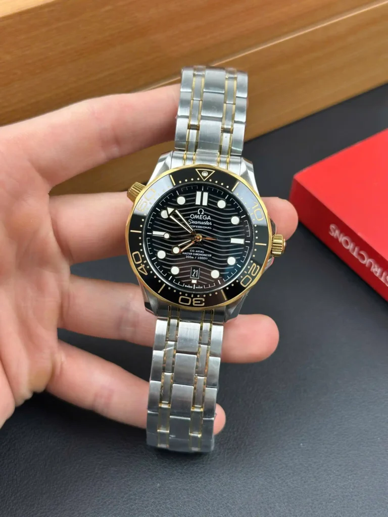 Super Clone Omega 42mm Steel — dial close-up