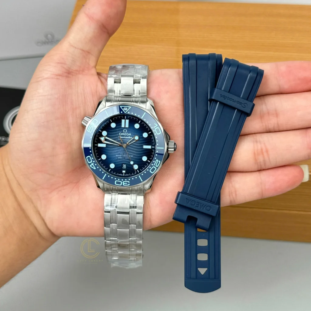Super Clone Omega 42mm Steel — dial close-up
