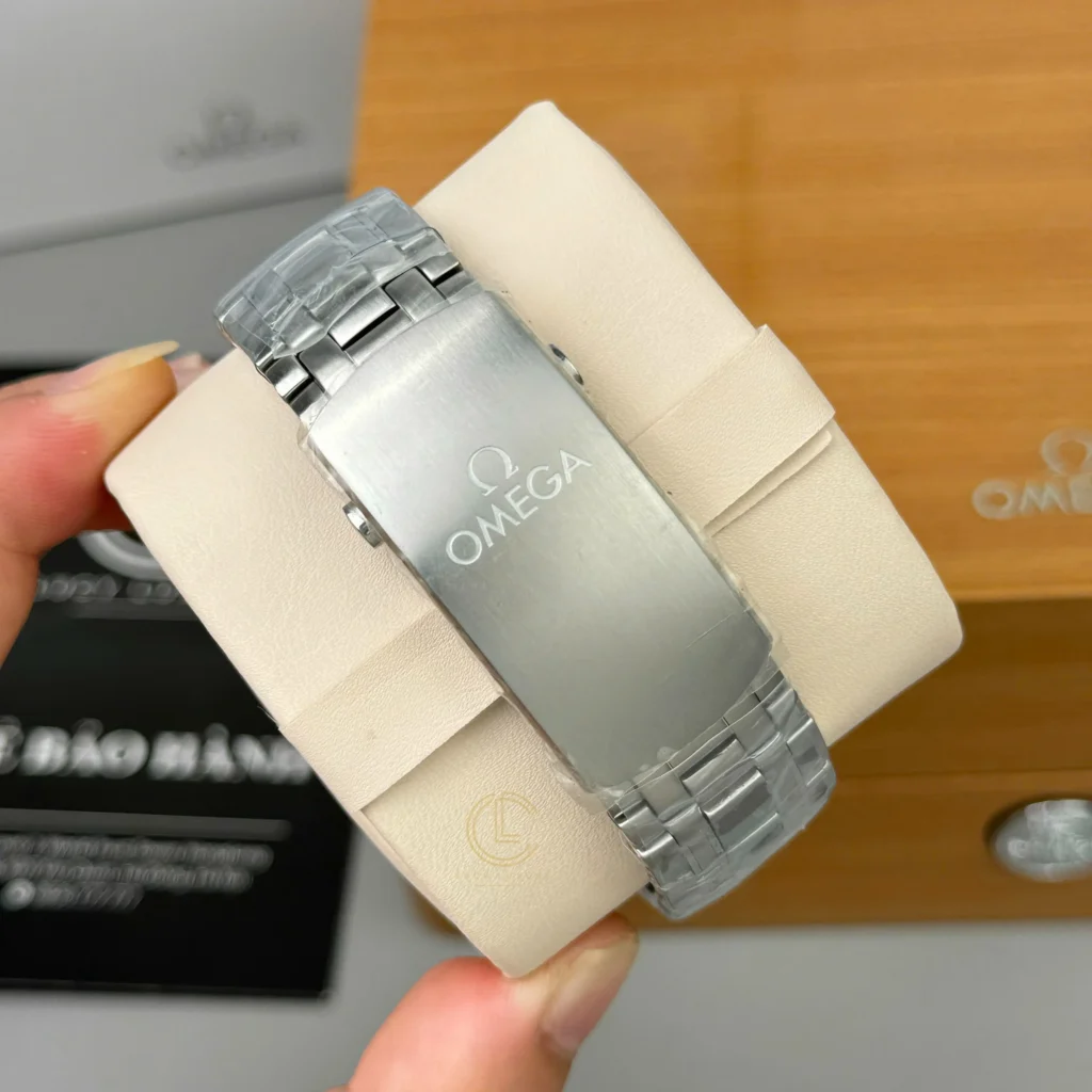Super Clone Omega 42mm Steel — movement / caseback view