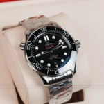 Super Clone Omega Seamaster Diver 300M Co‑Axial Master Chronometer 210.30.42.20.01.001 42mm Black Dial — case and bezel