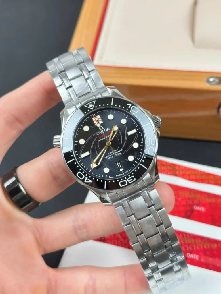 Super Clone Omega 42mm Steel — dial close-up