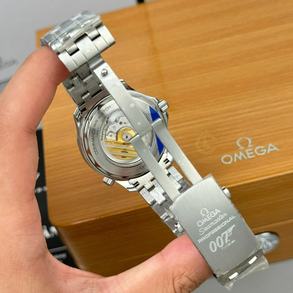 Super Clone Omega 41mm Steel — movement / caseback view