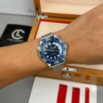 Super Clone Omega Seamaster Diver James Bond 60th Anniversary 210.30.42.20.03.002 42mm Blue Dial Steel — bracelet detail