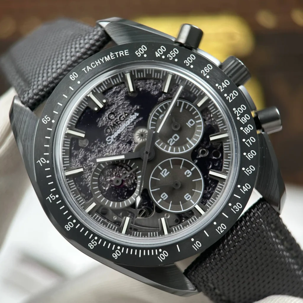 Super Clone Omega Steel — on leather display