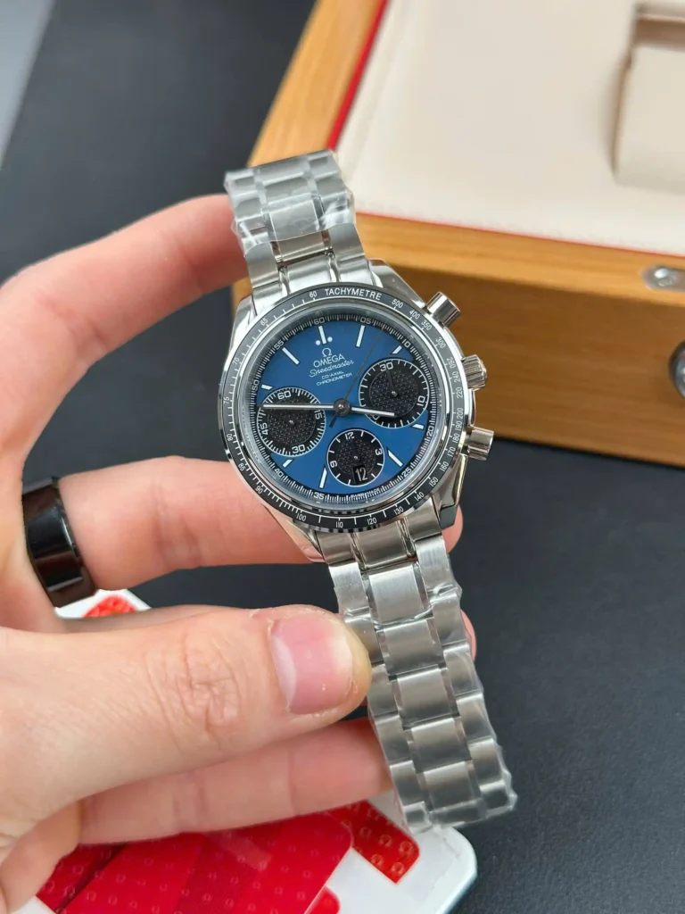Super Clone Omega 40mm Steel — dial close-up