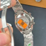 Super Clone Omega 40mm Steel — movement / caseback view