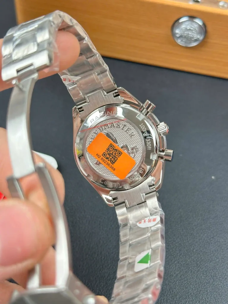 Super Clone Omega 40mm Steel — movement / caseback view