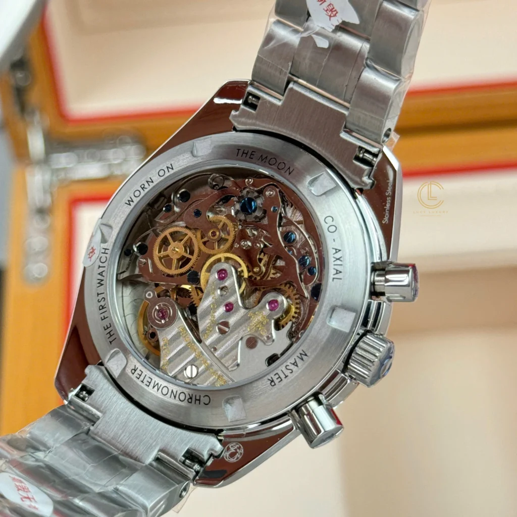 Super Clone Omega Speedmaster Moon Watch 310.30.42.50.04.001 42mm White Dial — on leather display