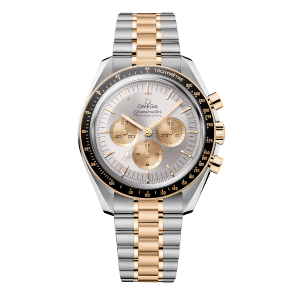 Super Clone Omega Speedmaster Moonwatch Professional 310.20.42.50.02.001 42mm White Dial Demi Yellow Gold
