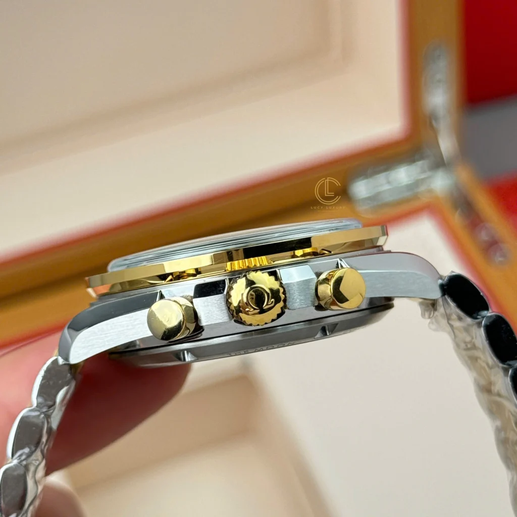 Super Clone Omega Speedmaster Moonwatch Professional 310.20.42.50.02.001 42mm White Dial Demi Yellow Gold — clasp and links