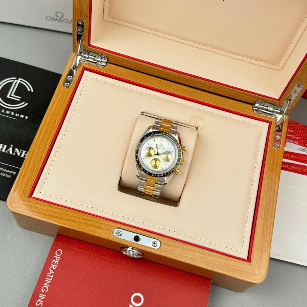 Super Clone Omega Speedmaster Moonwatch Professional 310.20.42.50.02.001 42mm White Dial Demi Yellow Gold — view 9