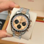 Super Clone Omega Speedmaster Moonwatch Professional 310.20.42.50.99.001 42mm Demi Rose Gold — case and bezel