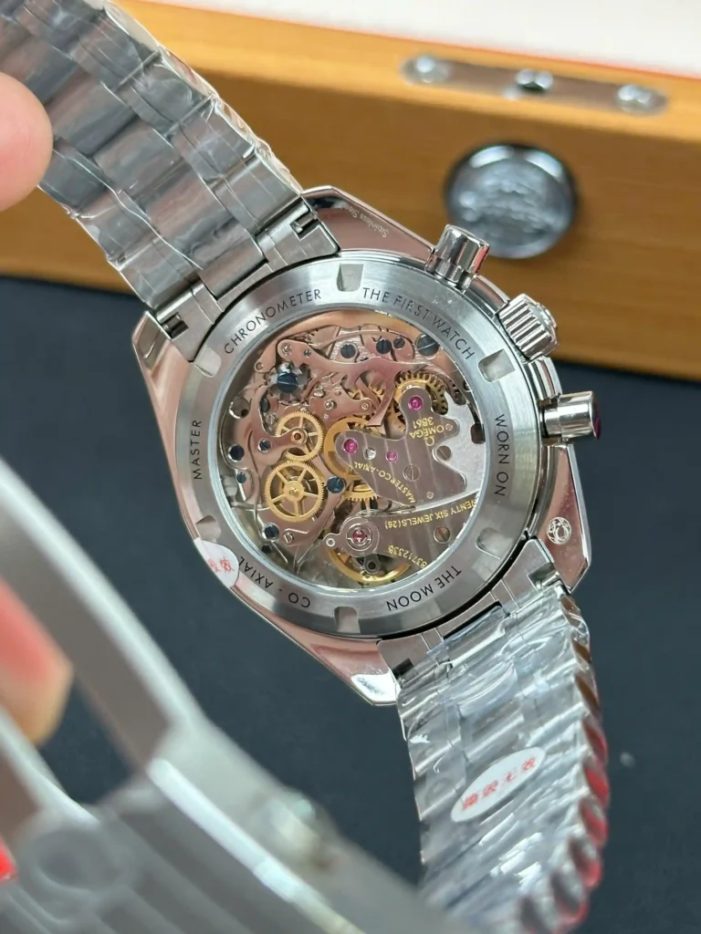 Super Clone Omega Steel — on leather display
