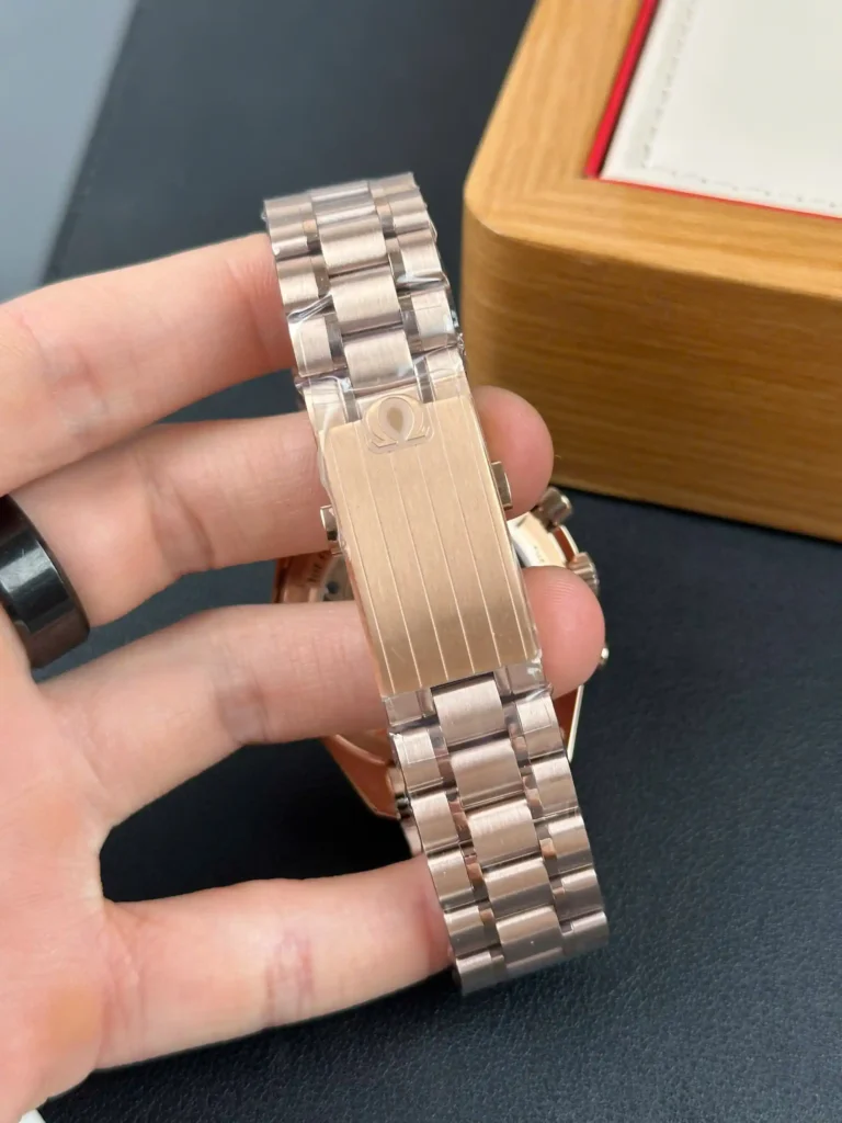 Super Clone Omega 42mm Steel — movement / caseback view