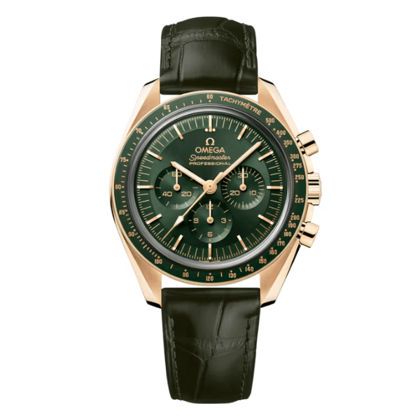 Super Clone Omega Speedmaster Moonwatch Professional 42mm 310.63.42.50.10.001 Green Dial Yellow Gold