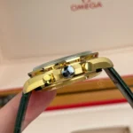 Super Clone Omega Speedmaster Moonwatch Professional 42mm 310.63.42.50.10.001 Green Dial Yellow Gold — side profile