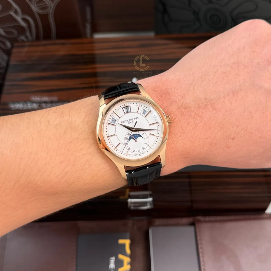 Super Clone Patek Philippe Annual Calendar 40mm White Dial 5205R-001 — side profile