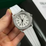 Super Clone Patek Philippe Aquanaut 5067A-011 White full moissanite 35mm – Handcrafted Diamod — case and bezel