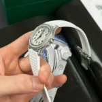 Super Clone Patek Philippe Aquanaut 5067A-011 White full moissanite 35mm – Handcrafted Diamod — bracelet detail