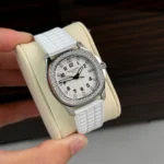 Super Clone Patek Philippe Aquanaut 5067A-025 35.6mm White Dial Diamond Bezel Moissanite Steel – CustomizeVersion — case and bezel