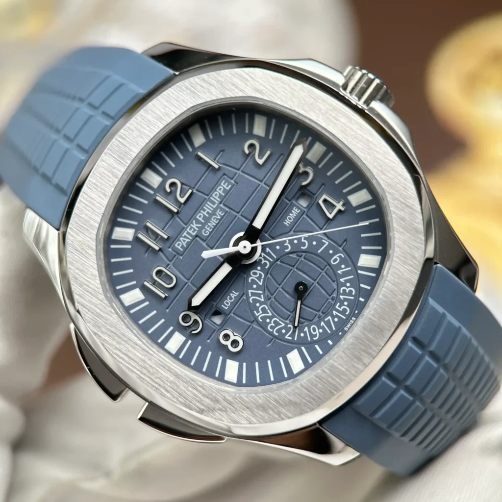 Super Clone Patek Philippe Aquanaut 40mm Rubber Strap Steel — side profile