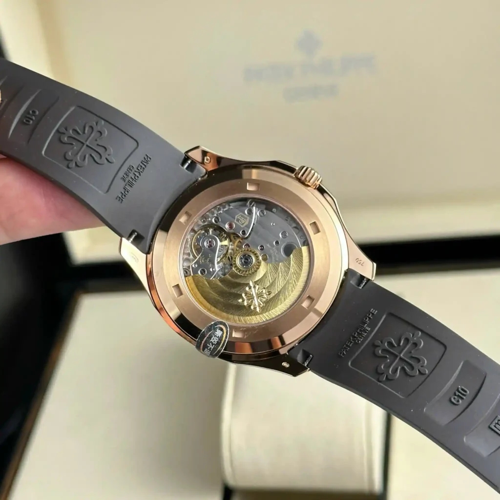 Super Clone Patek Philippe Aquanaut 5167R-001 Chocolate Dial V3 Update – — movement / caseback view