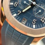 Super Clone Patek Philippe Aquanaut 5261A Moonphase Tifany Blue Rose 40mm – — side profile