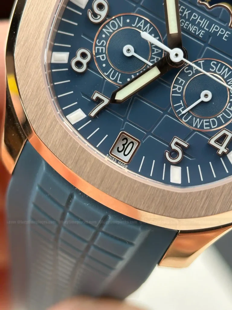 Super Clone Patek Philippe Aquanaut 5261A Moonphase Tifany Blue Rose 40mm – — side profile