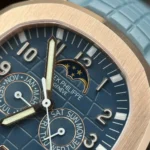 Super Clone Patek Philippe Aquanaut 5261A Moonphase Tifany Blue Rose 40mm – — clasp and links