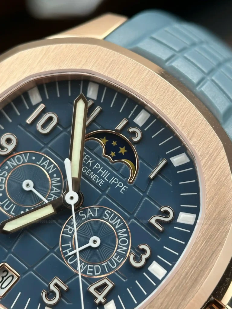 Super Clone Patek Philippe Aquanaut 5261A Moonphase Tifany Blue Rose 40mm – — clasp and links