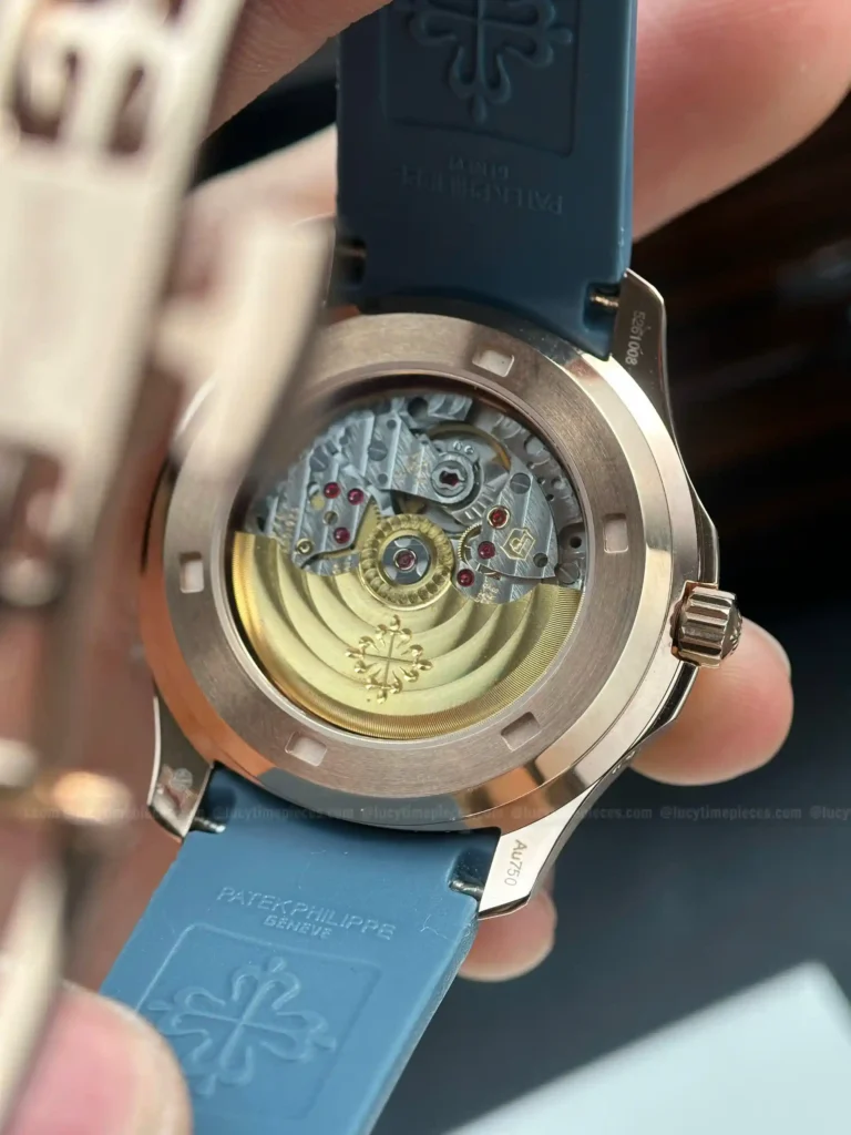 Super Clone Patek Philippe Aquanaut 5261A Moonphase Tifany Blue Rose 40mm – — movement / caseback view