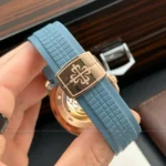 Super Clone Patek Philippe Aquanaut 5261A Moonphase Tifany Blue Rose 40mm – — view 9