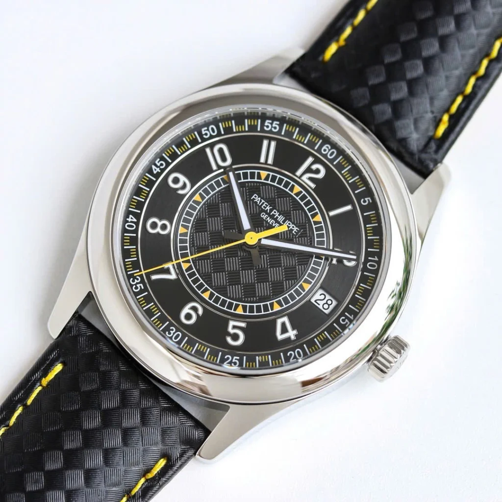 Super Clone Patek Philippe Calatrava 6007A Steel 40mm Ebony Black Dial — case and bezel
