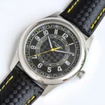 Super Clone Patek Philippe Calatrava 6007A Steel 40mm Ebony Black Dial — case and bezel