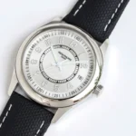 Super Clone Patek Philippe Calatrava 6007A Steel 40mm White Dial — on leather display