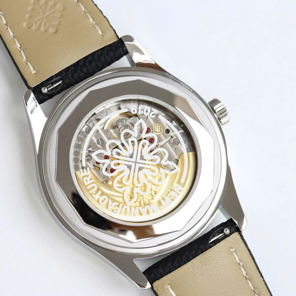 Super Clone Patek Philippe Calatrava 6007A Steel 40mm White Dial — movement / caseback view