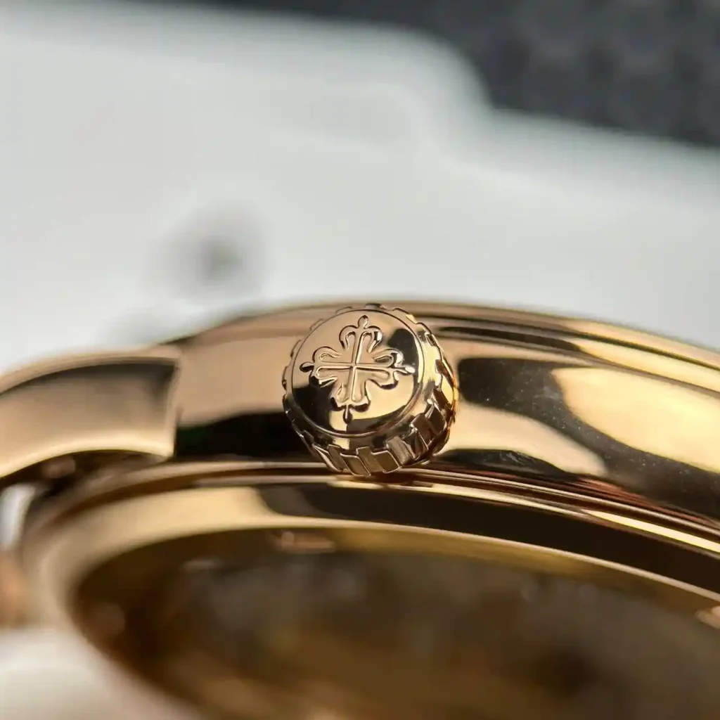 Super Clone Patek Philippe Steel — on leather display