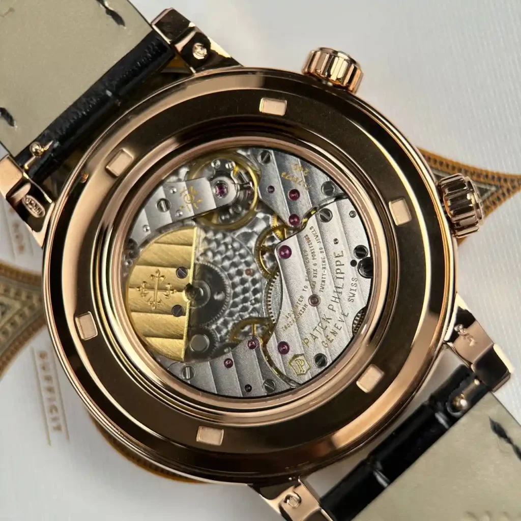 Super Clone Patek Philippe Steel — movement / caseback view
