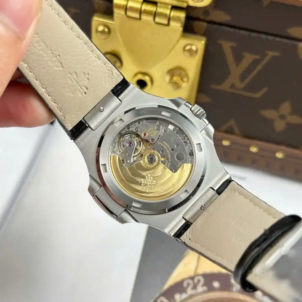Super Clone Patek Philippe Nautilus 5711 WG Gray – — on leather display