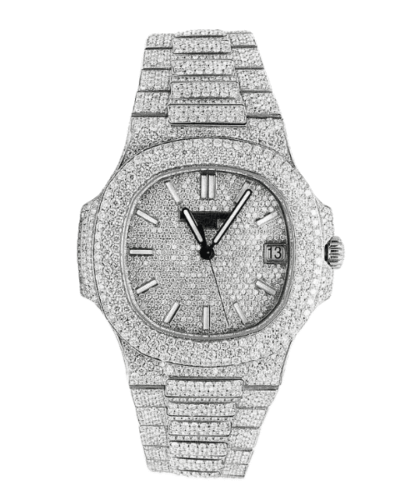 Super Clone Patek Philippe Nautilus 5711 40mm Up Full 3000pcs Moissanite Pave Hongkong – Customize Diamod – Swiss SuperClone