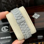 Super Clone Patek Philippe Nautilus 5712/1A 40mm Blue Dial Full Moissanite Hongkong – Customize Diamod — view 11