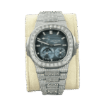 Super Clone Patek Philippe Nautilus 5712/1A 40mm Custom Full Moissanite Baguette HongKong – Customize Diamod