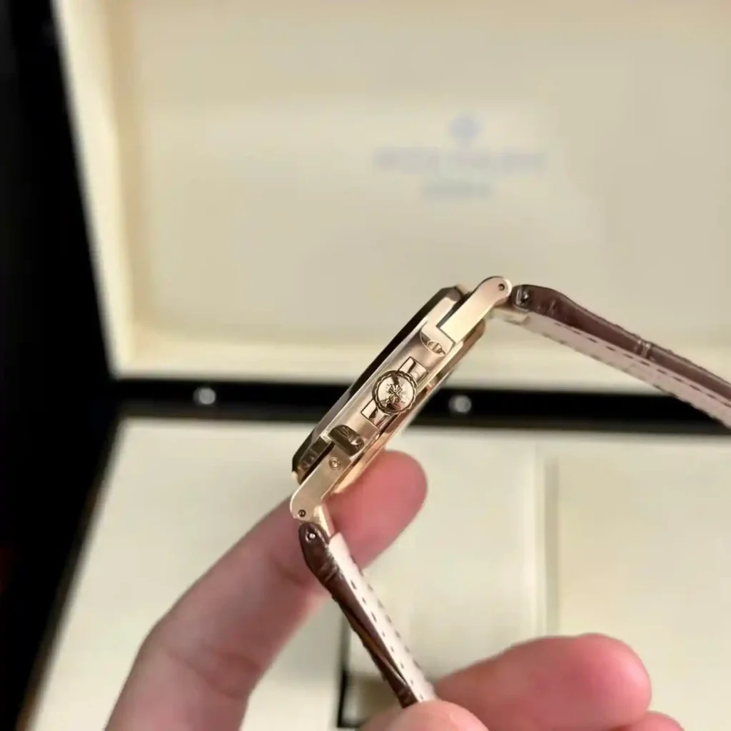 Super Clone Patek Philippe Nautilus 5712/1R – 001 Grey Dial V3 — on leather display