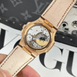 Super Clone Patek Philippe Nautilus 40mm Steel Bracelet Steel — on leather display