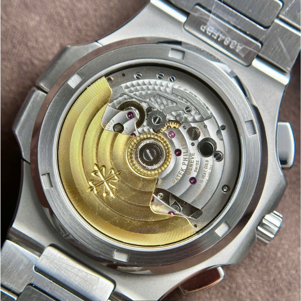 Super Clone Patek Philippe Nautilus 40mm Steel Bracelet Steel — on leather display