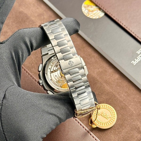 Super Clone Patek Philippe Nautilus 40mm Steel Bracelet Steel — movement / caseback view