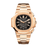 Super Clone Patek Philippe Nautilus Chronograph 5980/1R-001 40mm Black-Gray Dial Rose Gold