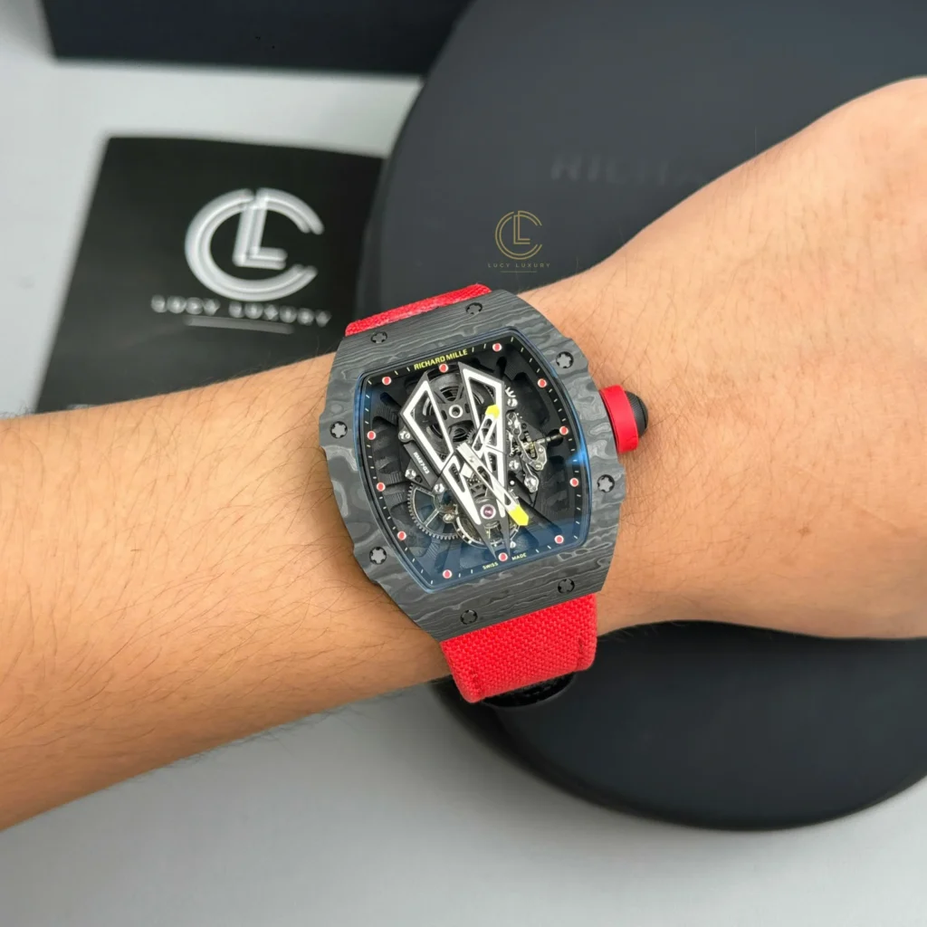 Super Clone Richard Mille RM 27-03 Richard Mille 42mm Carbon Đen 43gram — bracelet detail