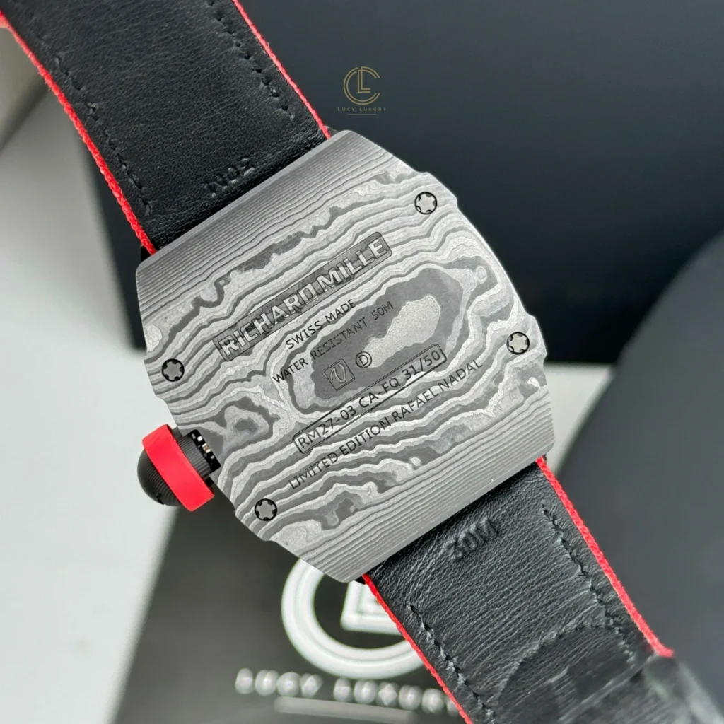 Super Clone Richard Mille RM 27-03 Richard Mille 42mm Carbon Đen 43gram — clasp and links