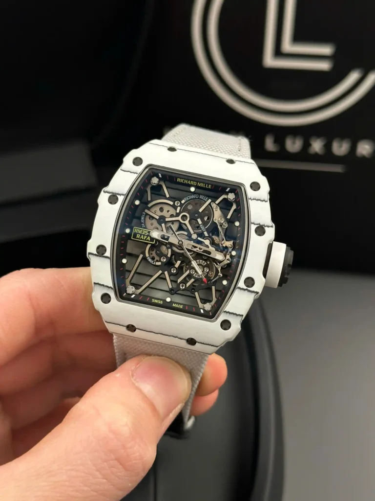 Super Clone Richard Mille RM 35-01 RICHARD MILLE Rafa White Cacbon NTPT 42mm — case and bezel